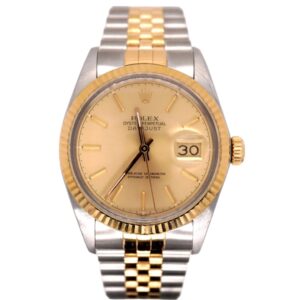 Rolex Mens Datejust 36mm 18k Giallo Gold e acciaio Orologio Dial Gold REF: 16013